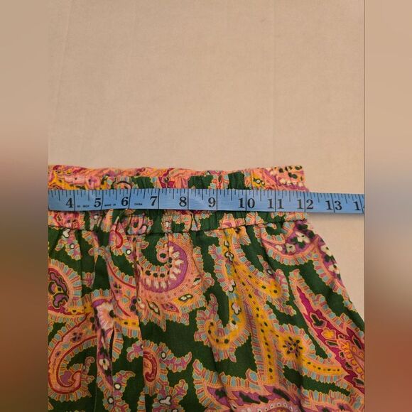Zimmermann Green & Multicolor Linen Paisley Trouser Pants Size 4 - Picture 8 of 14